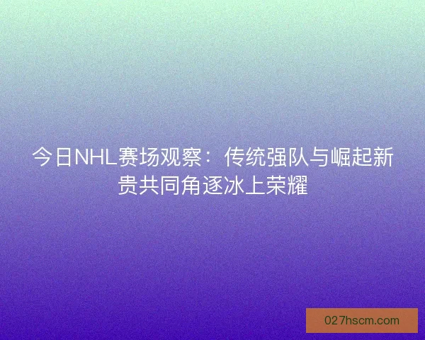 今日NHL赛场观察：传统强队与崛起新贵共同角逐冰上荣耀