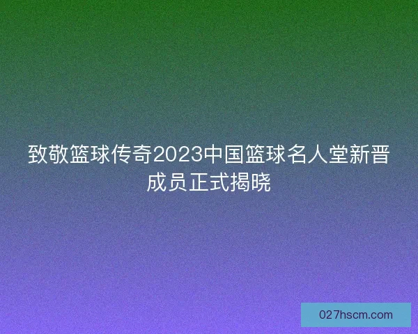 致敬篮球传奇2023中国篮球名人堂新晋成员正式揭晓